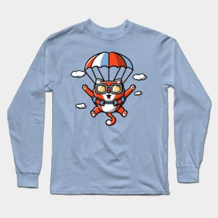 Funny Skydiving /Base Jumping Cat Gift for Cat Lovers Long Sleeve T-Shirt